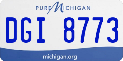 MI license plate DGI8773