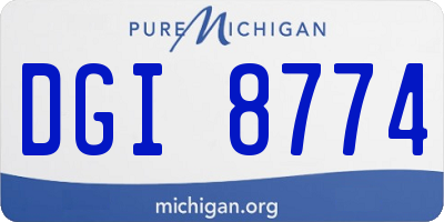 MI license plate DGI8774