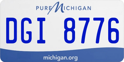 MI license plate DGI8776