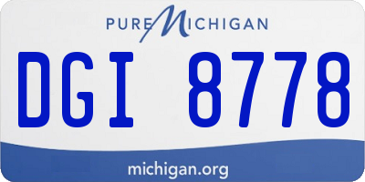 MI license plate DGI8778