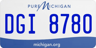 MI license plate DGI8780