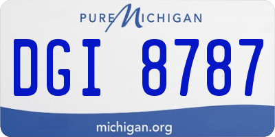 MI license plate DGI8787