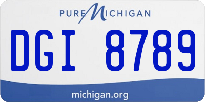 MI license plate DGI8789