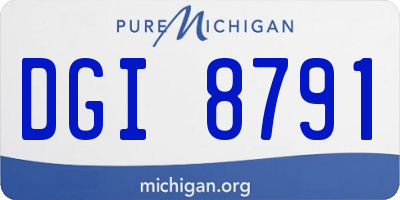 MI license plate DGI8791
