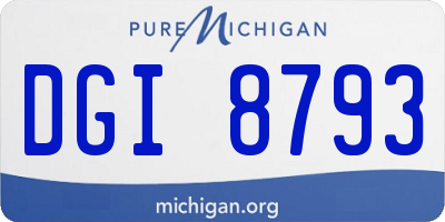 MI license plate DGI8793