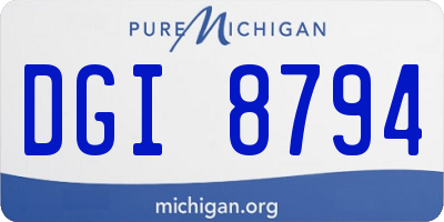MI license plate DGI8794