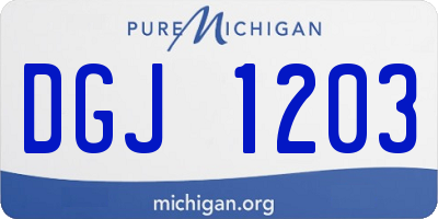 MI license plate DGJ1203