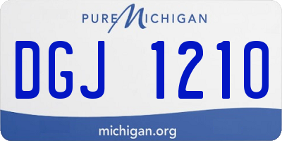 MI license plate DGJ1210