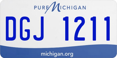MI license plate DGJ1211