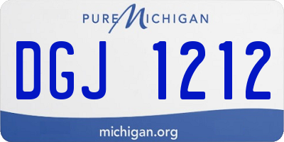 MI license plate DGJ1212