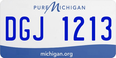 MI license plate DGJ1213