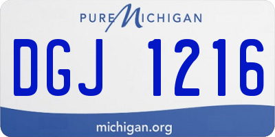 MI license plate DGJ1216