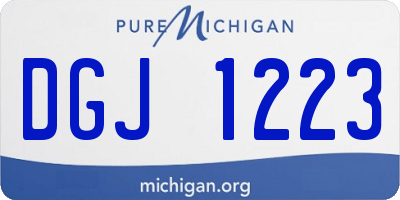 MI license plate DGJ1223