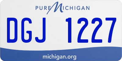 MI license plate DGJ1227
