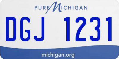 MI license plate DGJ1231