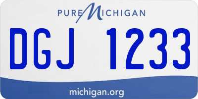 MI license plate DGJ1233