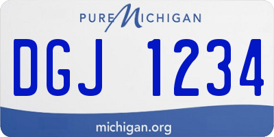 MI license plate DGJ1234