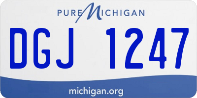 MI license plate DGJ1247