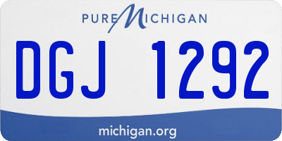 MI license plate DGJ1292