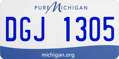 MI license plate DGJ1305
