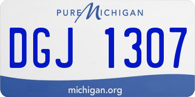 MI license plate DGJ1307