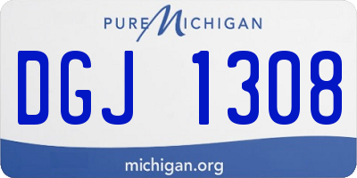 MI license plate DGJ1308