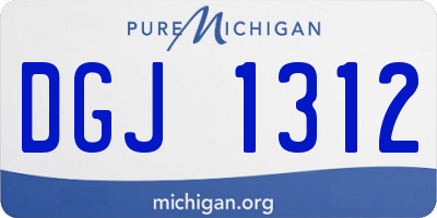 MI license plate DGJ1312