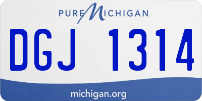 MI license plate DGJ1314