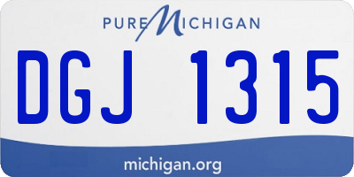 MI license plate DGJ1315