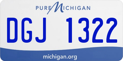 MI license plate DGJ1322