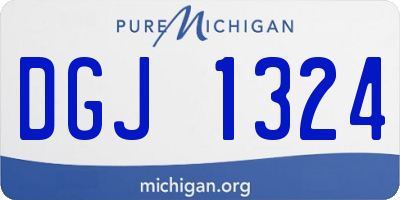 MI license plate DGJ1324
