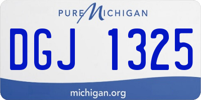 MI license plate DGJ1325