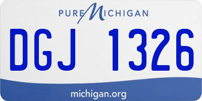 MI license plate DGJ1326
