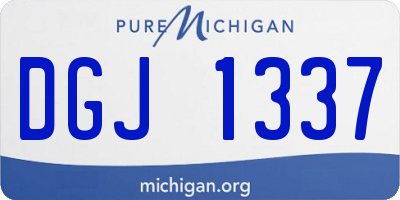 MI license plate DGJ1337