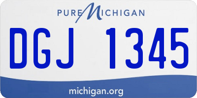 MI license plate DGJ1345