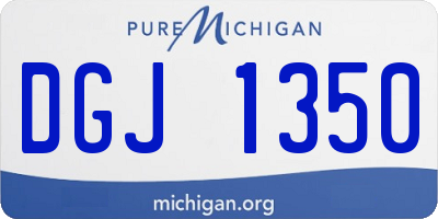 MI license plate DGJ1350