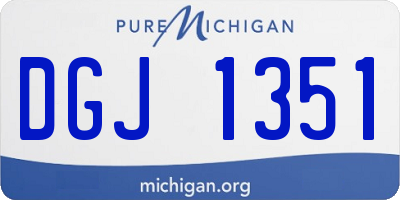 MI license plate DGJ1351