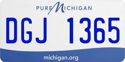MI license plate DGJ1365
