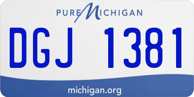 MI license plate DGJ1381