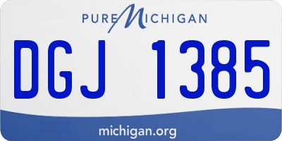 MI license plate DGJ1385