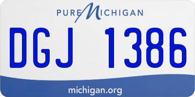 MI license plate DGJ1386