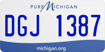 MI license plate DGJ1387