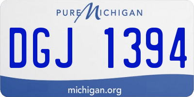 MI license plate DGJ1394