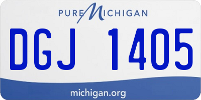 MI license plate DGJ1405