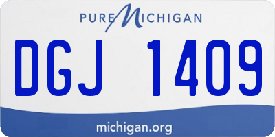 MI license plate DGJ1409