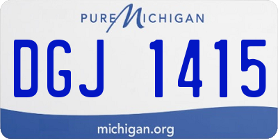 MI license plate DGJ1415