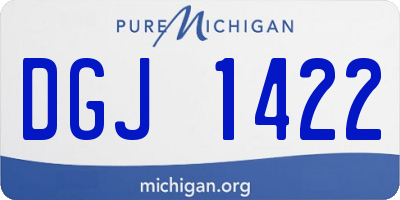 MI license plate DGJ1422