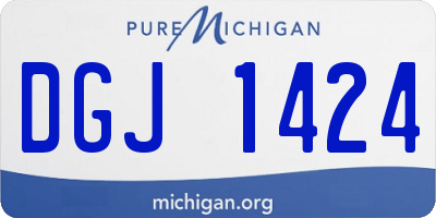 MI license plate DGJ1424