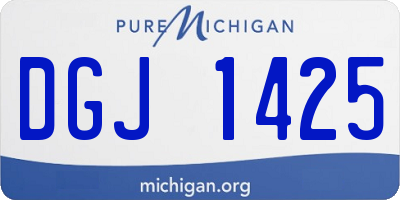 MI license plate DGJ1425