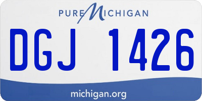 MI license plate DGJ1426